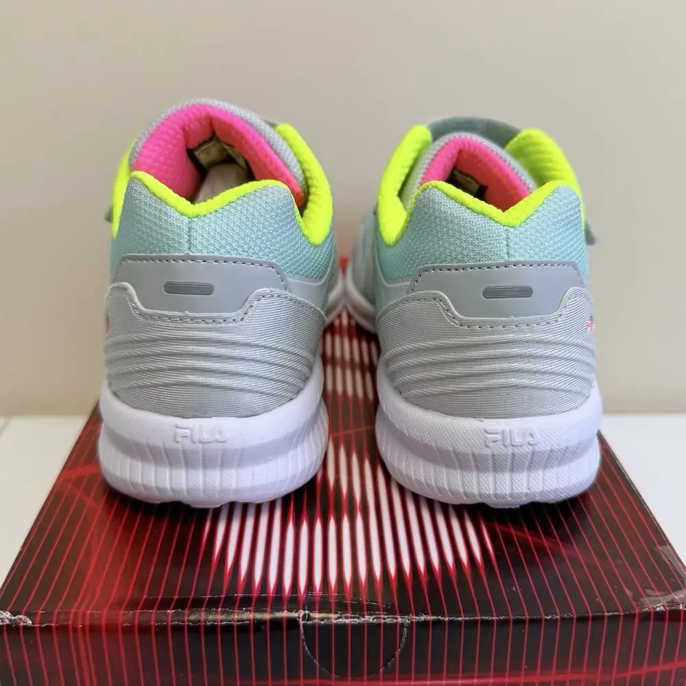 NEW NIB FILA Fantom 8 Strap Girls Athletic Sneakers Grey Pink Kids US Size 3